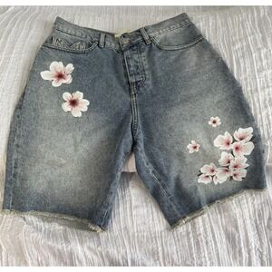 Rare Mouty Paris Authentic Frida Denim Shorts Men Size 28 Flowers M Pocket NWOT